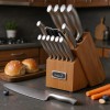 Kuisine Premium 15-Piece Acacia Wood Block Chef Knife Set Stainless