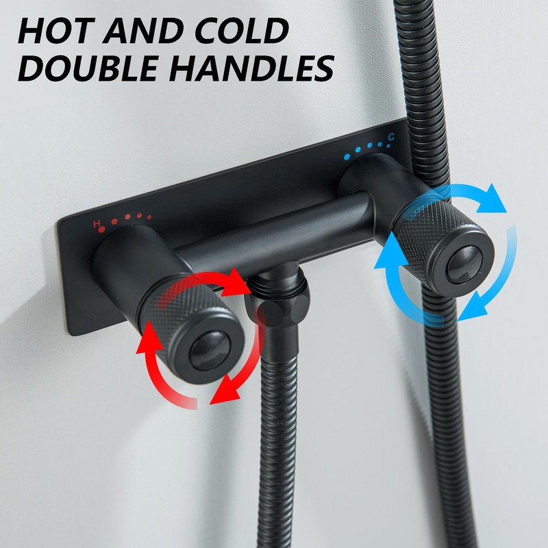 DOUBLUOEG RV Shower Faucet, Metal Camper Shower Faucet with Hose
