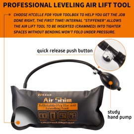 Air Wedge Bag,HTCELLE 3 Piece Commercial Grade Air Wedge Bag Pump Professional Leveling Kit & Alignment Tool Inflatable Air Wedge for a Variety of Jobs,Sizes/Small/Medium/Large.