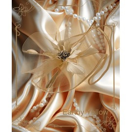 Hrxcrzco Tea Party Fascinator Hats for Womens 50s Floral Feather Headwear Derby Hats for Wedding Cocktail Party Hat, Earthy Yellow