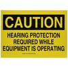 Brady 128561 Personal Protection Sign, Legend "Hearing Protection Required While