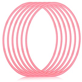 Shappy 6 Pcs Exercise Hoop Detachable Adjustable Plastic Toy Hoop Playground Toys Colored Hoop Circles for Teens Games Gymnastics Dog Agility Equipment Party Decor (Macaron Pink,24 Inch)