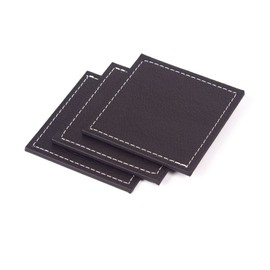 Leather Desk Set-Desk Office Accessories-Office Organizer- Home Office Accessories - Desk Supplies - Desk Storage Organizer -Desk Pad-Storage-12 Pieces -12 PCS (Black-WHITESEAM)