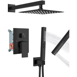 GBBNE Shower Faucet Set 8-Inch Rain Shower System Matte Black