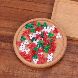 FOMIYES Tri Beads for Crafts, Christmas Tri- Shaped Beads, Plastic Trigeminal Bead Accessories for Christmas 1000pcs (White, Green, Red)
