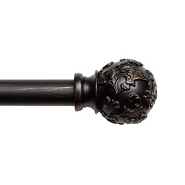 Exclusive Home Vine 1" Curtain Rod and Finial Set, Oil Rubbed Bronze, Adjustable 66"-120"