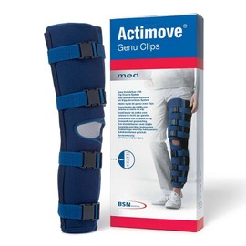 Actimove Genu Clips Knee Immobilizer | Secure Knee Brace & Stabilizer for Recovery, Fractures, Instability, ACL, MCL, Meniscus Tear, Arthritis, Displacement & Post Surgery Recovery, Blue, 60CM Medium/ Large