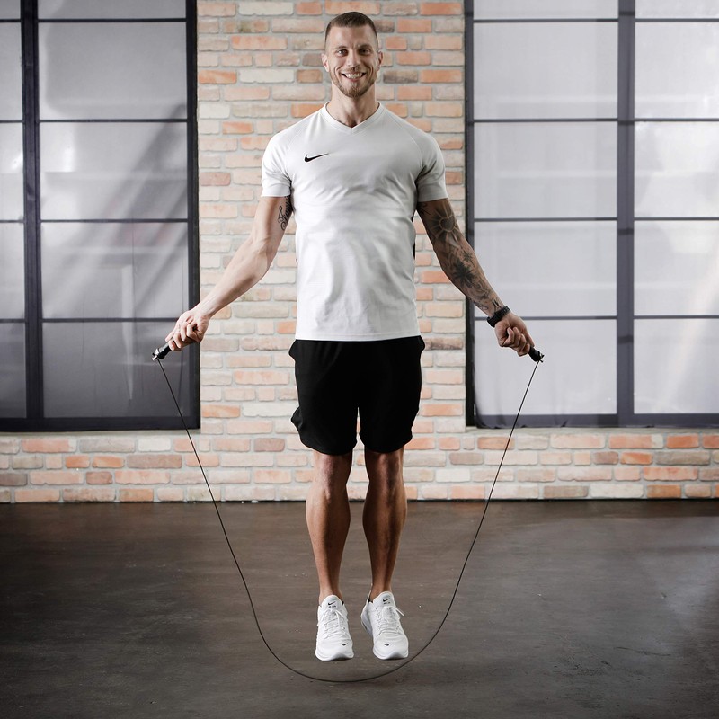 BODYMATE Universal Skipping Rope with Non-Slip Handles Including Two Adjustable