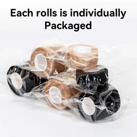 JHGIC Self Adhesive Bandage Wrap,Bandage Tape,Medical Tape,Vet Tape,Athletic Tape Gauze,for First Aid,Sports, Wrist, Ankle(8 Rolls,2inch*5Yards)