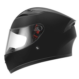 YEMA Motorcycle Street Bike Full Face DOT Helmet YM-832 with Removable Neck Scarf for Men and Women(Matte Black，Small)