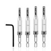4Pcs Hinge Drill Bit Set 1 Wrench Drill Guide Pilot