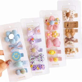 20 Pcs Baby Hair Clip Hair Set surtido de accesorios para el cabello Baby Hair Clip barrede arte de tela completamente forrada de colores para bebés y niños pequeños
