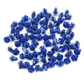 A ABSOPRO 84 Set Car Mudguard Rivets Mounting Clips 10 mm Hole Blue Plastic