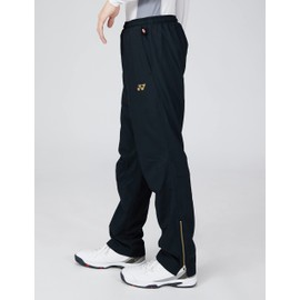 YONEX Long Pants, Lined Wind Warmer Pants (Fit Style), Unisex, Adult, black (007), S