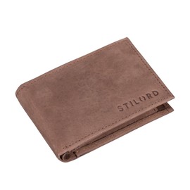 STILORD 'Lincoln' Mini Wallet RFID Leather Men's Slim Wallet Mini Wallet Small NFC Protector Small Wallet Genuine Leather in Gift Box Small, Austin - Brown, Retro