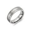 Chisel Titanium 7mm Grooved Edge Hammered and Polished Wedding Band