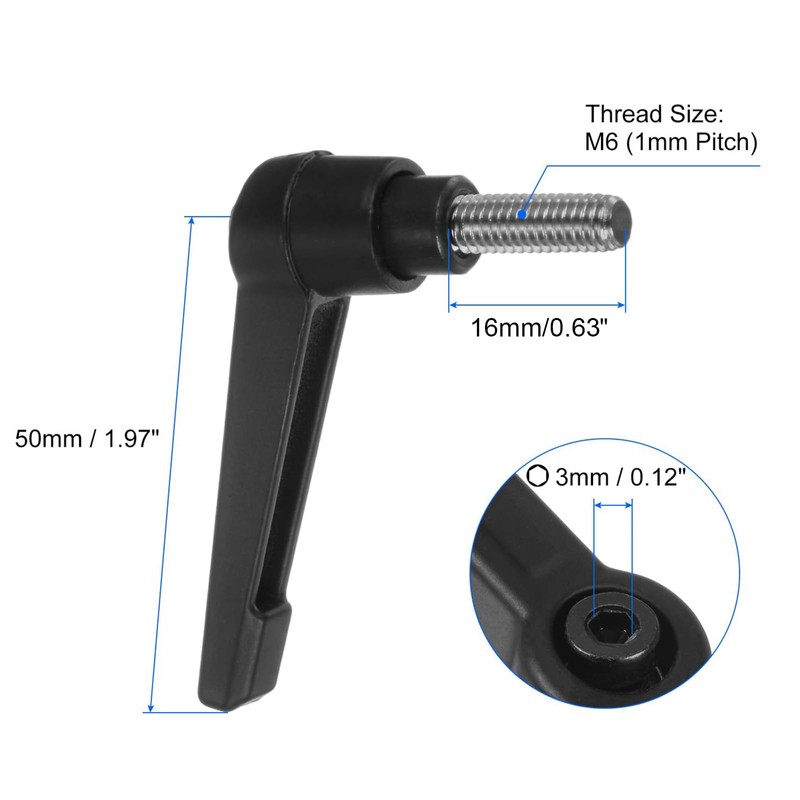 TA-VIGOR 4Pcs Adjustable Clamping Lever Handles, M6 x 15mm Locking