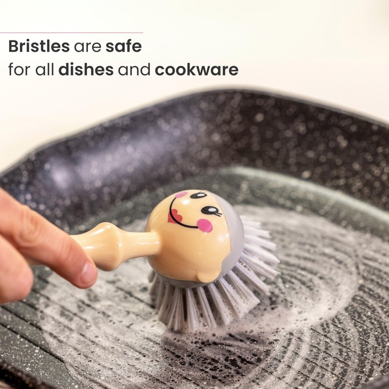 Vigar Dolls Dish Brush with Ergonomic Handle and Dress-Shaped Brush