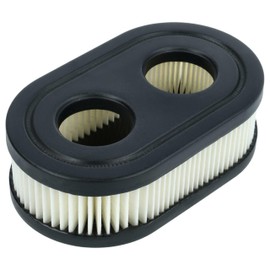 vhbw Paper Air Filter Replacement Filter 11.1 x 6.7 x 3.4 cm Black, White Compatible with Briggs & Stratton Lawnmower 09P702-0019-F1, 09P702-0020-H1