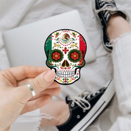 (3pcs) Mexican Skull Sticker for Car, Sticker De Mexico para Carro, Dia De Los Muertos Stickers - Vinyl Stickers 3'' for Laptop Water Bottle Phone Car Window Helmet