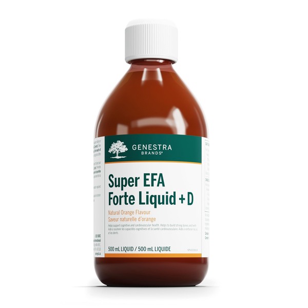 Genestra Brands - Super EFA Forte Liquid + D - Fish Oil Formula to Support Cognitive, Cardiovascular, and Joint Health - 500 ml Liquid - Natural Orange Flavour