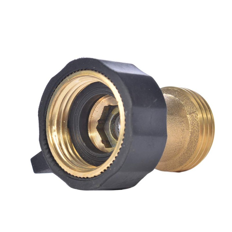 3/4" Brass Garden Hose Shut Off Valve,1-Way Restricted-Flow Water Shut-Off,