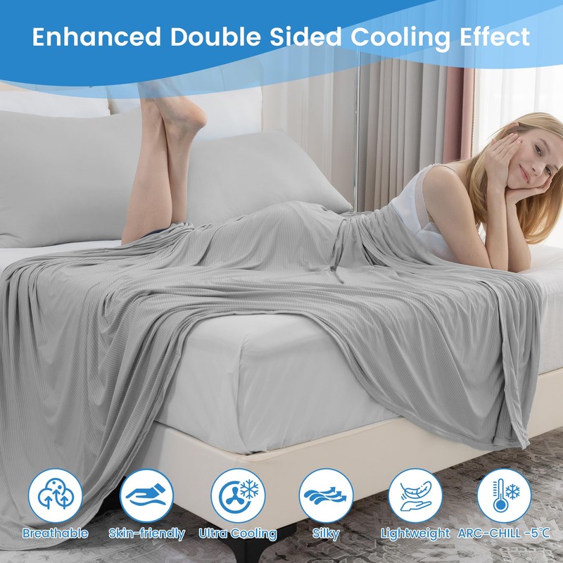 Auemtyn Cooling Blanket, King Size Cool Blanket for Hot Sleepers,Arc-Chill