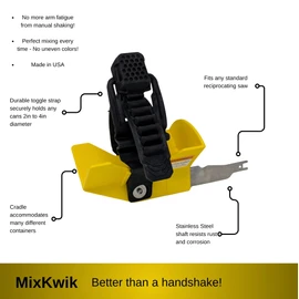 MixKwik Paint Shaker 2.0 - Universal Spray Can Paint Mixer for Reciprocating Saws - Fits Cans from 2” to 4” in Diameter. Made in USA