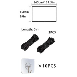 MINZHI HD Screen Projector, High-Resolution, with 10 Hooks, 2 5 m Ropes, 120 Inch High-Resolution Thickened Projector Screen, HD Thickened Projector Screen, for Home, Office and School