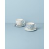Lenox Blue Bay 4-Piece Teacup & Saucer Set, 2.09, White