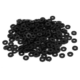 TOP-VIGOR 300Pcs Black Nylon Flat Washers, M2 x 5mm x 1mm Insulating Round Seal Spacer Tap Sealing O Ring Gasket for Faucet Pipe Water Hose