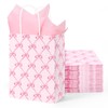 FYSUIMU 16 Pcs Pink Bow Paper Gift Bags Coquette Bowknot