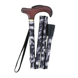 Shimasho Seisakusho Folding Compact Stick F Floral Black