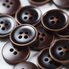 100 Pcs Large 5/8 inch Brown Buttons for Sewing Round