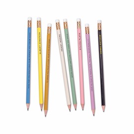 AMÉLIN ARCHIVE Cute Pencils with Artist Quotes, Gift for Art Lover, Set of 8, Colorblock