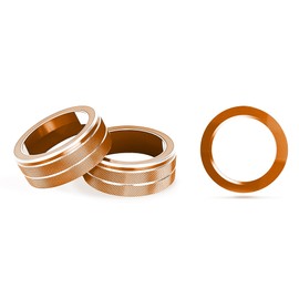 AuTK Aluminum Alloy AC Knob Covers & Start/Stop Push Button Ring for Toyota RAV4 2019-2024 (3Pcs Orange) - HVAC Control Console Switch Rings, Metal Interior Upgrade Accessories