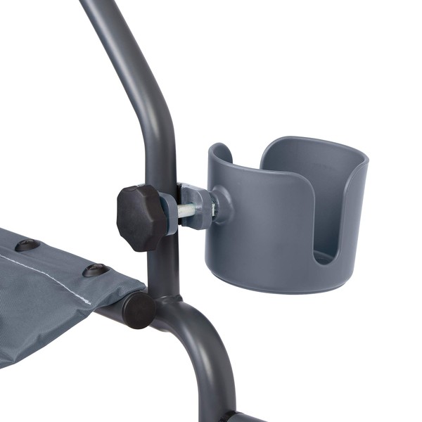 Medline Universal Cup Holder, Gray - Versatile Mobility Accessory for Rollator Walkers, Transport Chairs, and Wheelchairs