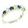 LetsBuySilver 925 Sterling Silver Real Genuine Opal & Sapphire Womans