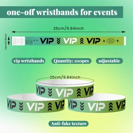 100pcs Disposable Wristbands for Event Admission: VIP Paper Wristbands for Concerts, Parties, Membership Identification Bracelets
