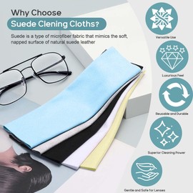 CONLI 60 Pack Small Microfiber Cleaning Cloth for Eyeglasses 8x8cm/3.15x3.15in Luxury Suede Glass Cleaning Cloth Glasses Cleaner for Eye Glass Lens Cleaning Gentle and Lint-Free