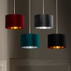 Teal Velvet & Silver Inner Modern Easy Fit Round Drum
