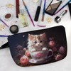 Livel lhood Teacup Cat Makeup Bag Cute Small Organizer Zipper