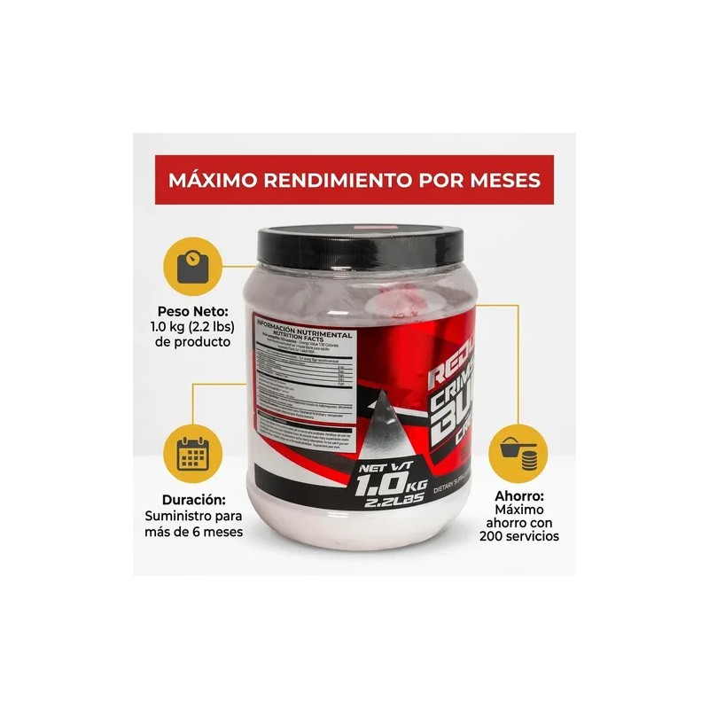 Creatina Monohidratada 1kg Redline Supplements Crimson Berry