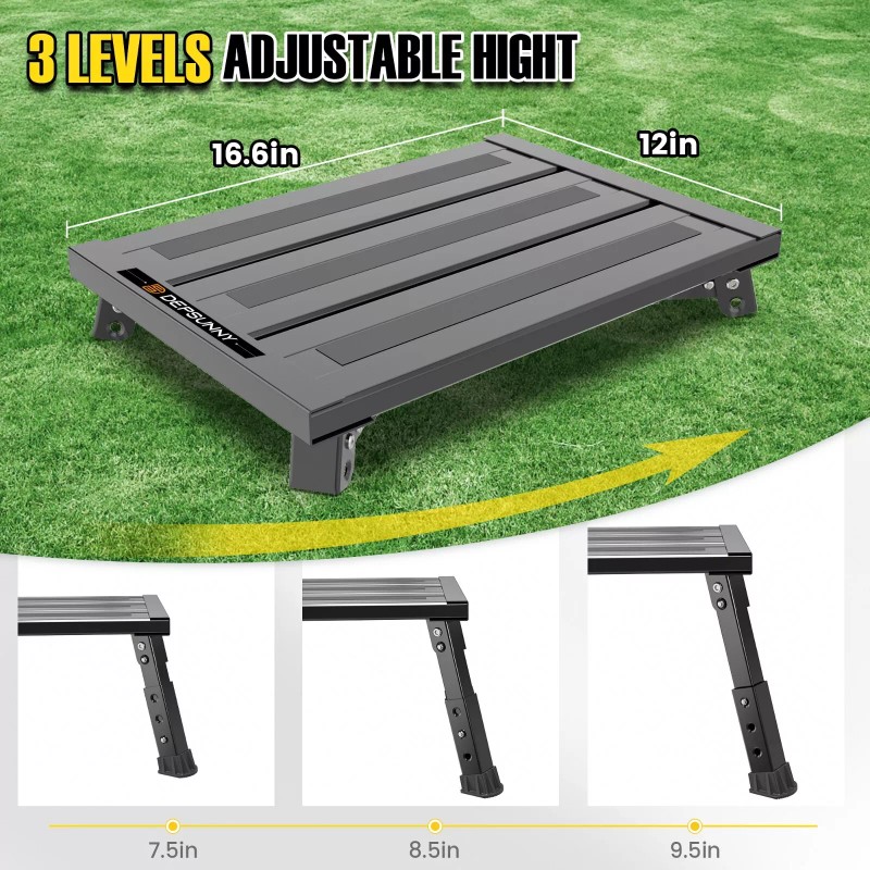 CANALHOUT Adjustable Height Platform Step | Supports up to 1,000lbs.