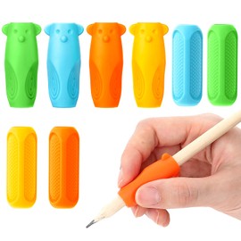 Nogeqi 8 Stück Schreibhilfe für Stift Kinder Bleistift Griffe, Stifthalter Kinder Hilfe Silikon Schreibhilfe Stifthaltung Ergonomische Stifte Kinder Silikon Schreibhilfe Stiftgriff Links oder Rechts