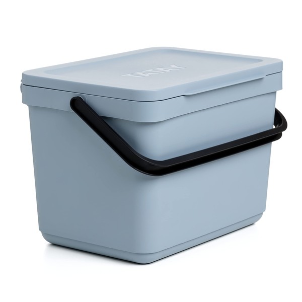 TATAY Organic Kitchen Waste Bin with Holder, 6L Capacity, Polypropylene,
