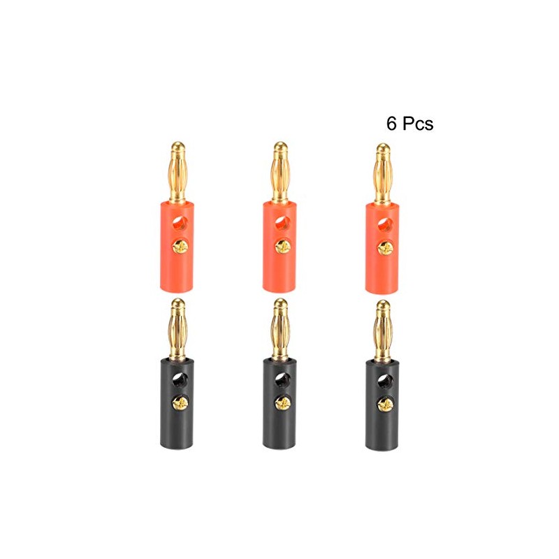 sourcing map 6 Pieces 4 mm Banana Plug Speaker Cable