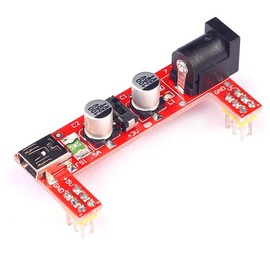 TopHomer MB102 Red Breadboard Power Supply 2 Channel DC 3.3V 5V Solderless USB Power Supply Compatible Module DC Voltage Regulator