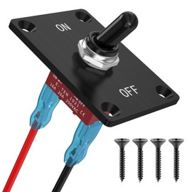 Toggle Switch 12V, Malictele ON/Off 2Pin SPST 12V DC30A Heavy Duty Waterproof Toggle Switch with Mounting Panel and Boot Cover for Auto Car Boats