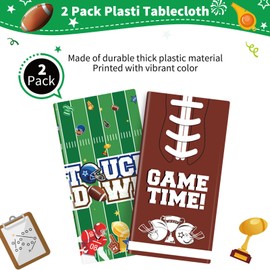 Yavxzvbw Football Party Decorations Football Tablecloth Football Party Supplies Tablecloth for Football Birthday Party Decorations Game Time Touch Down Tablecloth Football Party Supplies